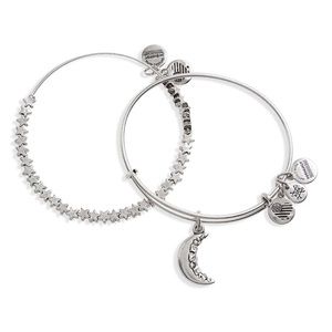 Alex and Ani Crescent Moon and Stars Bracelet Set
